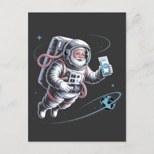 Tomteastronaut med rymddräkt festlig jul inbjudan vykort