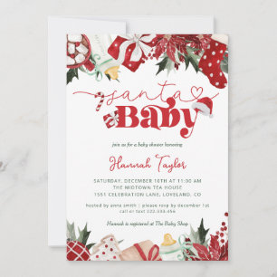 Tomtebaby Jul Baby Shower Inbjudningar