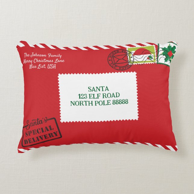 Tomtebrev jul prydnadskudde (Framsidan)