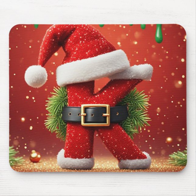 Tomtebrev K Med Tallkrans Julglöd 🎅 Musmatta (Framsidan)