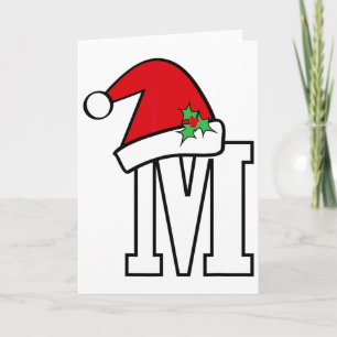 Tomtebrev M Söt jul monogram stavning present Kort
