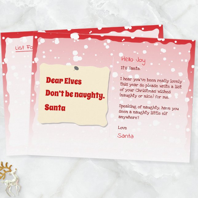 Tomtebudskap till Stygga Tomtar Julkort Helg Vykort (Santa Sign Postcard)