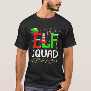 Tomtefamilj julmatchande pyjamas Xmas-ljus T Shirt
