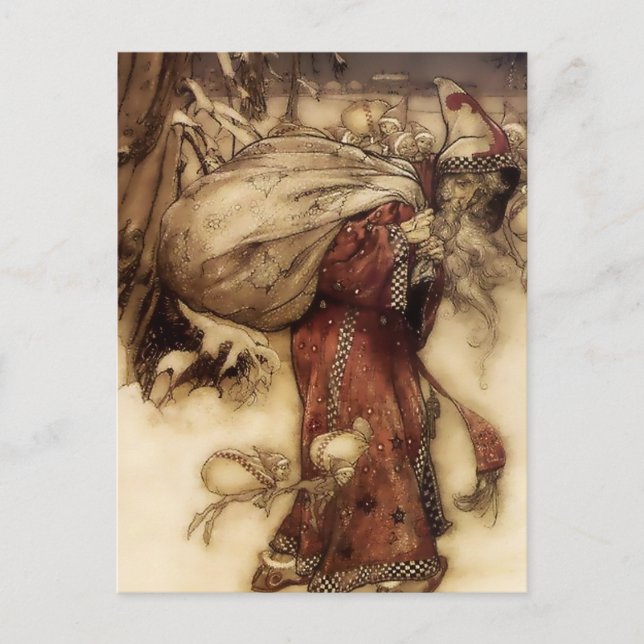 “Tomtefar” av Arthur Rackham Vykort (Framsida)