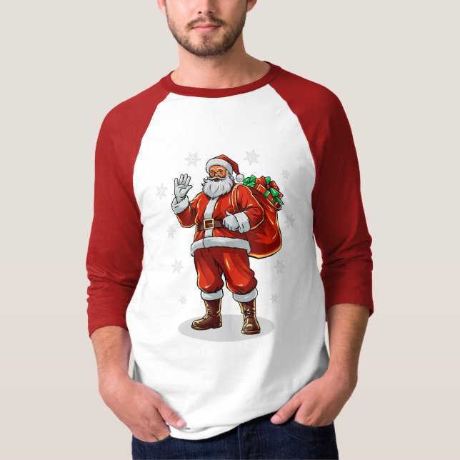 Tomtefar som kommer med julklappar t shirt (Framsida)