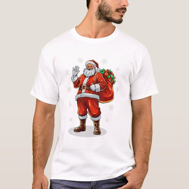 Tomtefar som kommer med julklappar t shirt (Framsida)