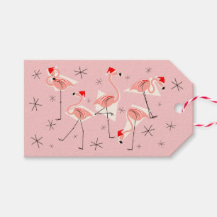 Tomteflamingor Rosa presentetiketter