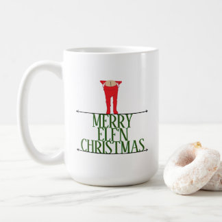 Tomtefyllda julhälsningsskylt kaffemugg