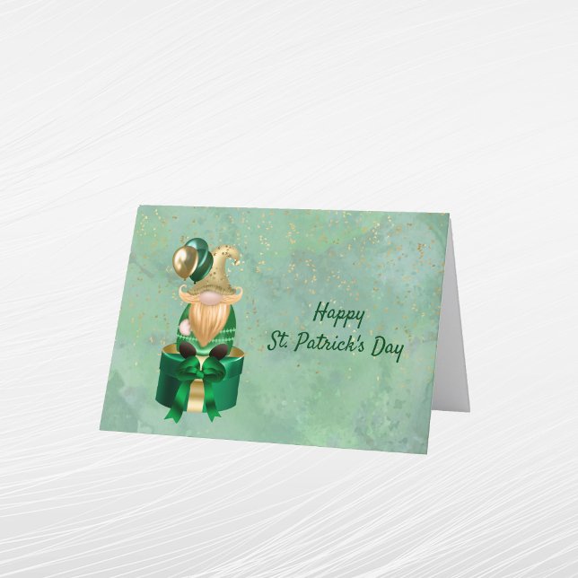 Tomtegrön guldpaket St Patricks Day Helgkort (Skapare uppladdad)