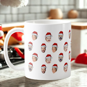 Tomtehatt Ansikte Anpassat Familjeansikte 4 Bilder Kaffemugg