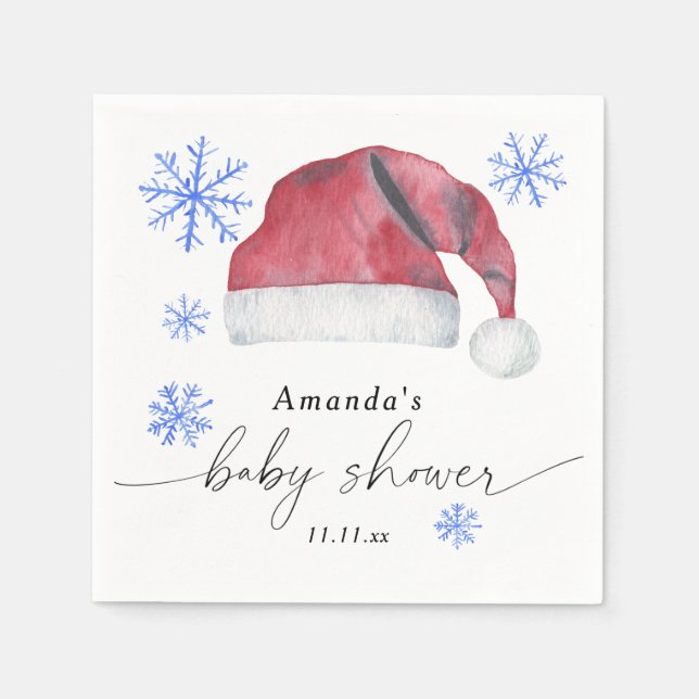 Tomtehatt - baby shower  pappersservett (Framsidan)