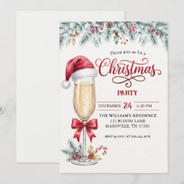 Tomtehatt Champagne Julfestin Inbjudan