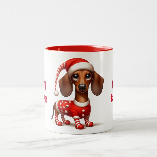 Tomtehatt Dachshund Två-Tonad Mugg (Center)