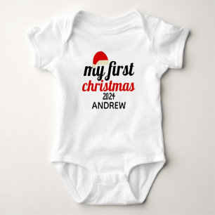 Tomtehatt Elegant Första julen Babynamn T Shirt