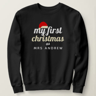 Tomtehatt   Elegant Första julen Fru Namn T Shirt