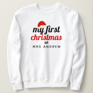Tomtehatt Elegant Första julen fru Namn T Shirt
