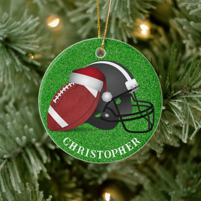 Tomtehatt Fotboll och Hjälm Jul Julgransprydnad Keramik (Träd)
