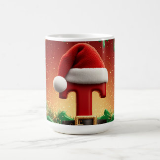 Tomtehatt Initial T För Familjenamn Kaffemugg