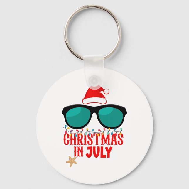 Tomtehatt jul i juli solglasögon sommarvibbar B Nyckelring (Framsida)