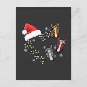 Tomtehatt Med Hästar Ridande Tomte Jul Inbjudan Vykort