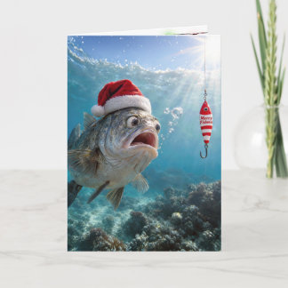 Tomtehatt på en stor fisk helgkort