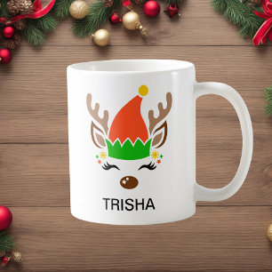 Tomtehatt Ren Jul Anpassat Namn Högtid Kaffemugg
