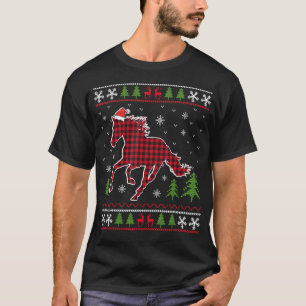 Tomtehatt Rutig Häst Roligt Fult Jul T Shirt