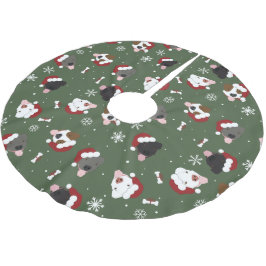 Tomtehundar på grönt julgransmatta borstad polyester
