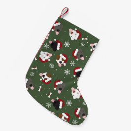 Tomtehundar på grönt liten julstrumpa