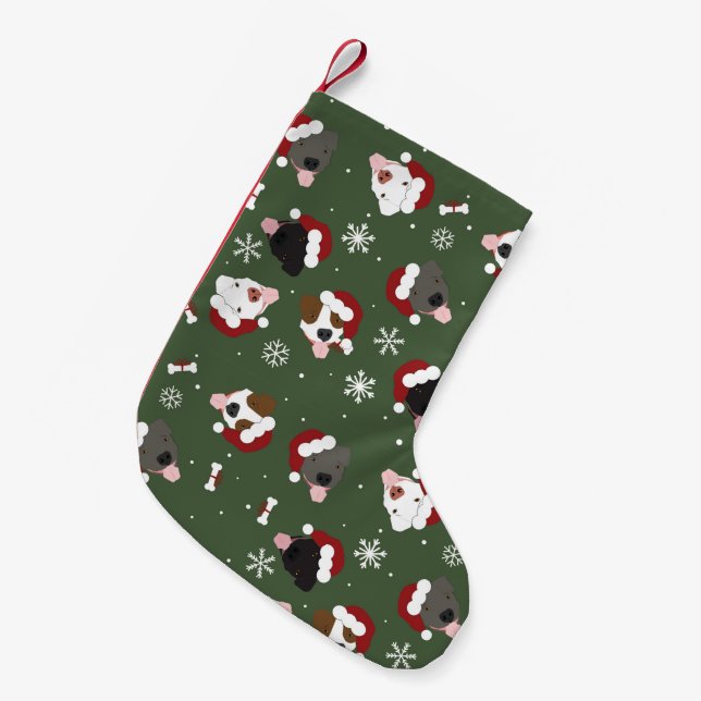 Tomtehundar på grönt liten julstrumpa (Framsidan (Hängande))