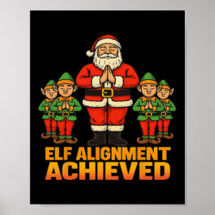 Tomtejustering Uppnådd Yoga Tomte Och Jultomten Kr Poster