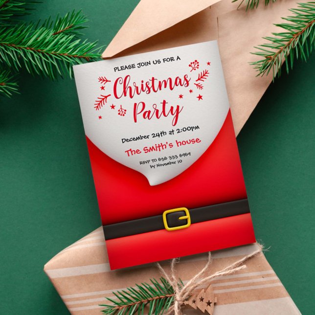 Tomteklänning med skägg bältespänne inbjudningar (Skapare uppladdad)