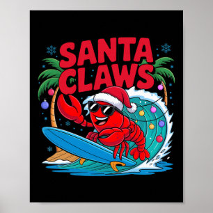 Tomteklor Rolig Julhummer Med Palmtree Poster