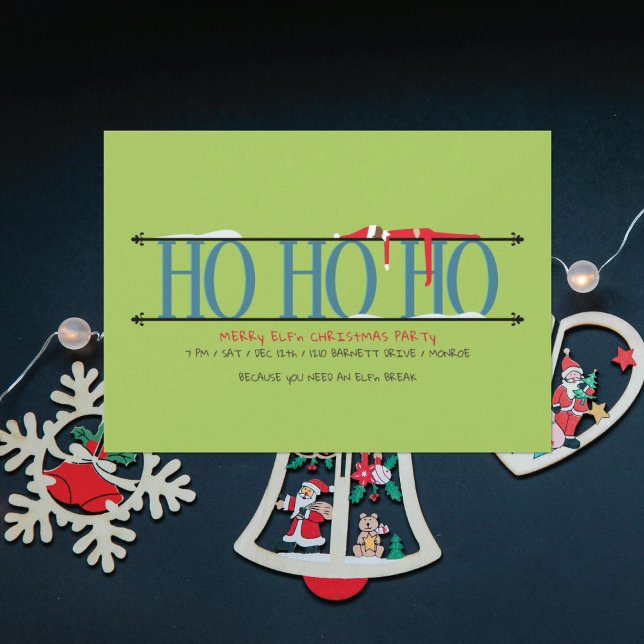 Tomteknas julfest Ho Ho Ho Inbjudningar (Skapare uppladdad)