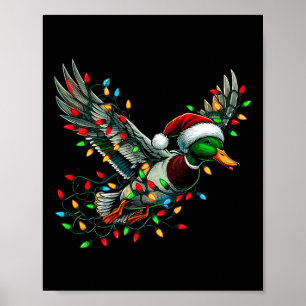 Tomten Anka med juljakt på Ljus Se Poster