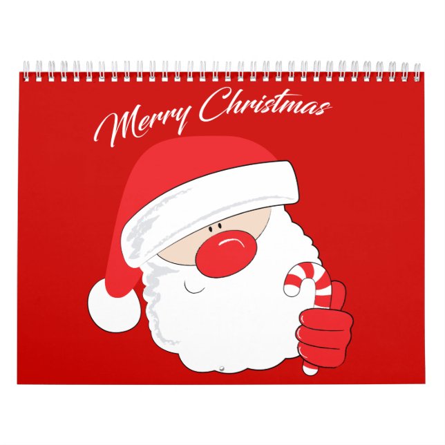Tomten Ansikte - vit text. Kalender (Omslag)