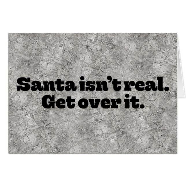 "Tomten är inte äkta" julkort Hälsningskort (Framsidan Horizontal)