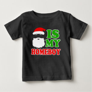 Tomten är min Homeboy-roliga baby-jul T-shirt