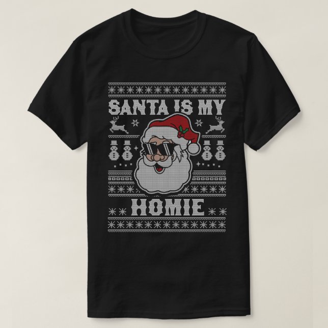 Tomten är min Homie Julafton Jultomten God jul T Shirt (Design framsida)