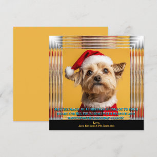 Tomten är på hans Way Yorkie-julfoto Inbjudningar
