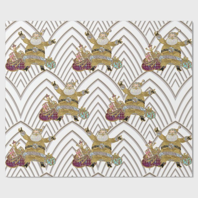 Tomten är på väg mot 3 jul presentpapper (Platt)