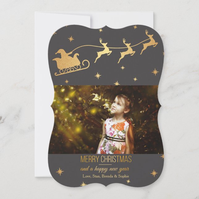 Tomten är på väg mot sitt Helgdag-fotokort Julkort (Framsida)