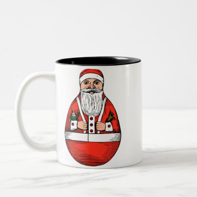 Tomten, årgång Julklippan Två-Tonad Mugg (Vänster)