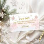 Tomten Baby jul Baby, dagbok Raffle-skåp Tilläggskort<br><div class="desc">Bekvämt kalligrafi med snöflingor,  vintermannamässig barnduschinbjudan. Lätt att personlig med dina uppgifter. Sök efter matchande objekt som tilläggskort i samlingen.</div>