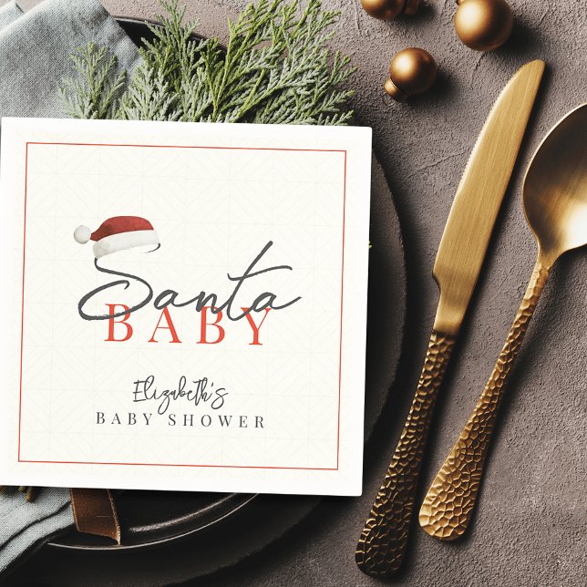 Tomten Baby jul - Helgdag för minimalt babyskor Pappersservett (Skapare uppladdad)