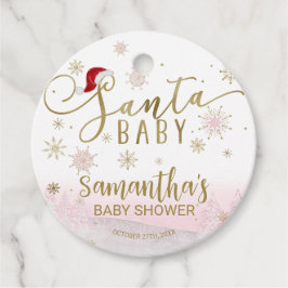 Tomten Baby-julflickan Baby Shower Gåvor Etiketter