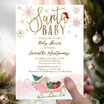 Tomten Baby-julflickan Baby Shower Inbjudningar<br><div class="desc">Bekvämt kalligrafi med snöflingor,  vintermannamässig barnduschinbjudan. Enkel att anpassa med din information. Sök efter matchande objekt som tilläggskort i samlingen.</div>