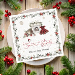 Tomten Baby-julflickan Baby Shower Pappersservett<br><div class="desc">Denna punkt skapar en perfekt i feststämning för att fira en babydusch under vintern,  där julsäsongens värme blandas med känslan av att välkomna ett nyfödd bebis. Matchande objekt är tillgängliga.</div>