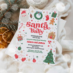 Tomten Baby, traditionell julstödschema Inbjudningar<br><div class="desc">Inbjudan till den traditionella julfesten Santa Baby Baby Shower</div>