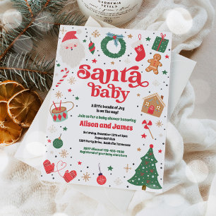 Tomten Baby, traditionell julstödschema Inbjudningar